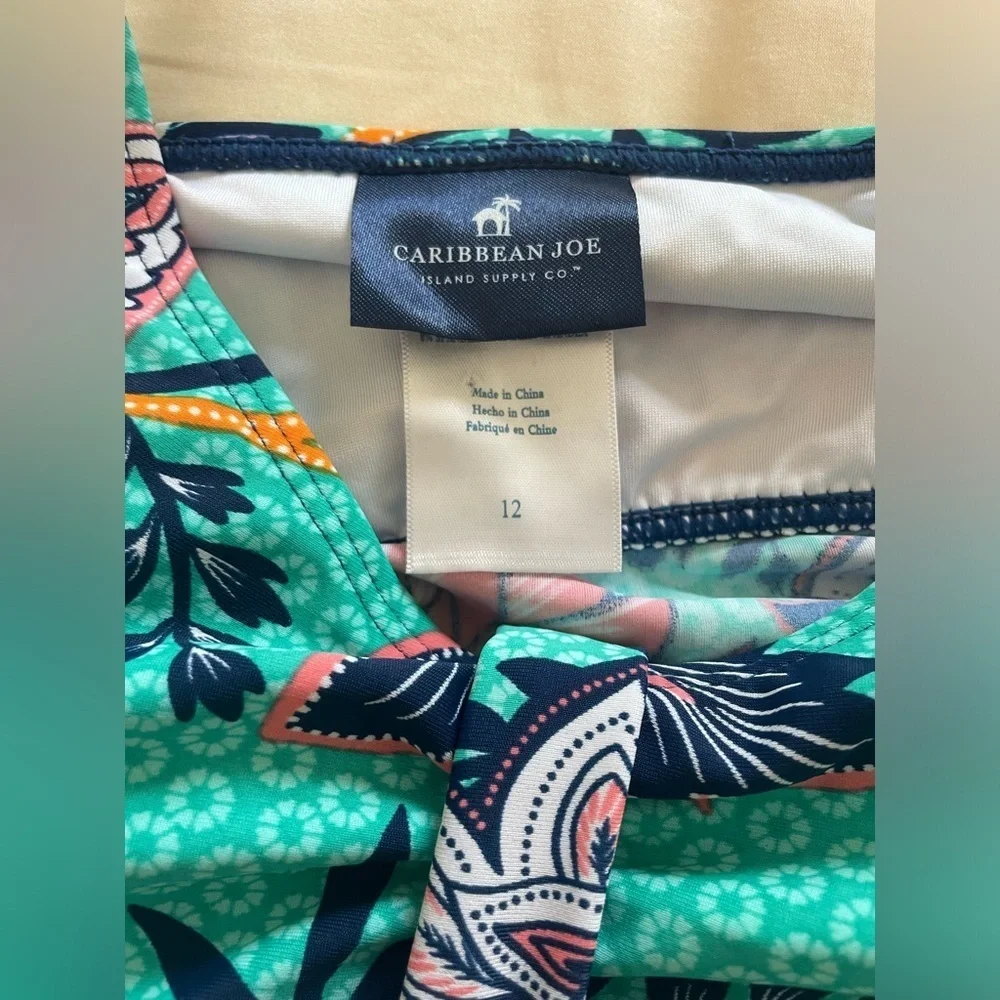 Caribbean Joe Green Floral Tankini Set